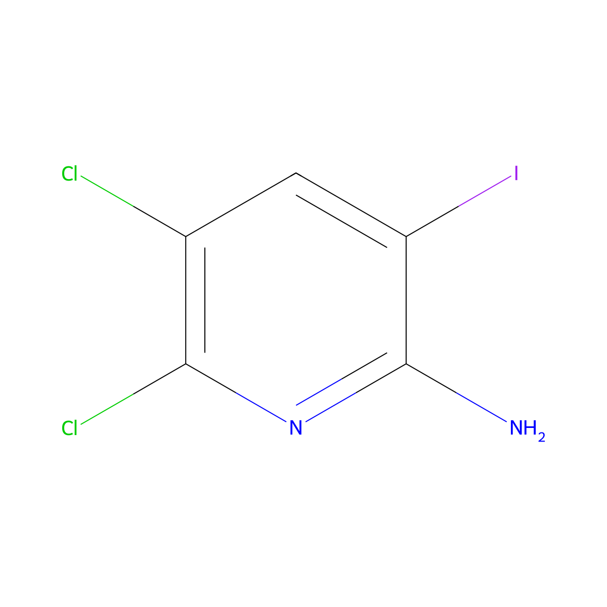 5,6-Dichloro-3-iodopyridin-2-amine molecular structure, CAS 2920156-83-6