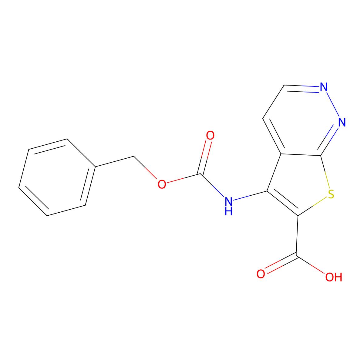 5-{[(Benzyloxy)carbonyl]amino}thieno[2,3-c]pyridazine-6-carboxylic acid molecular structure, CAS 2920156-86-9