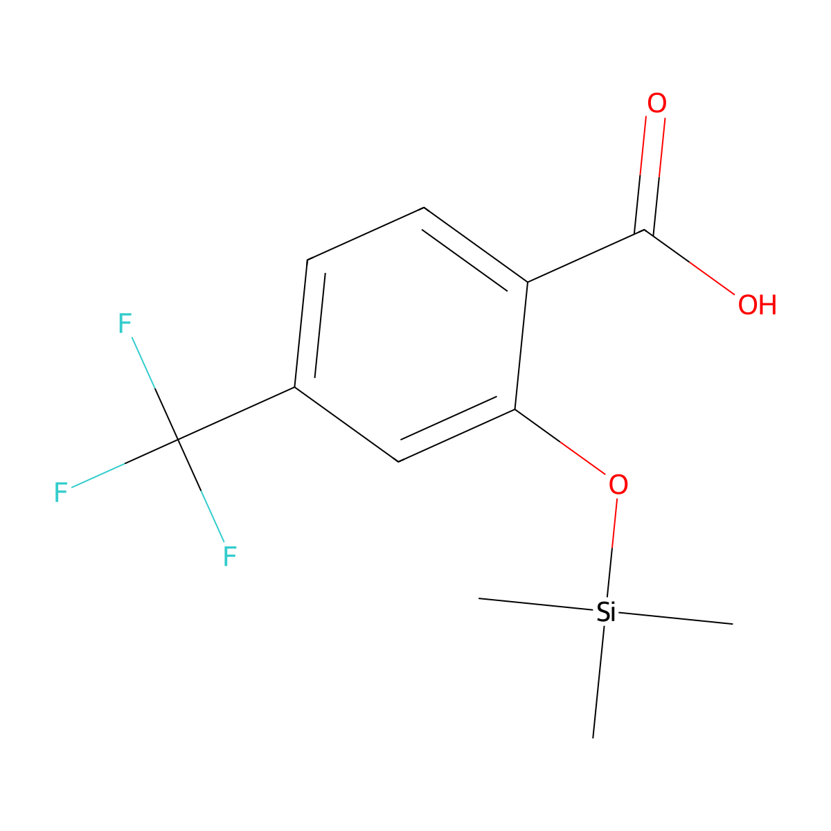 4-(Trifluoromethyl)-2-[(trimethylsilyl)oxy]benzoic acid molecular structure, CAS 2920157-09-9
