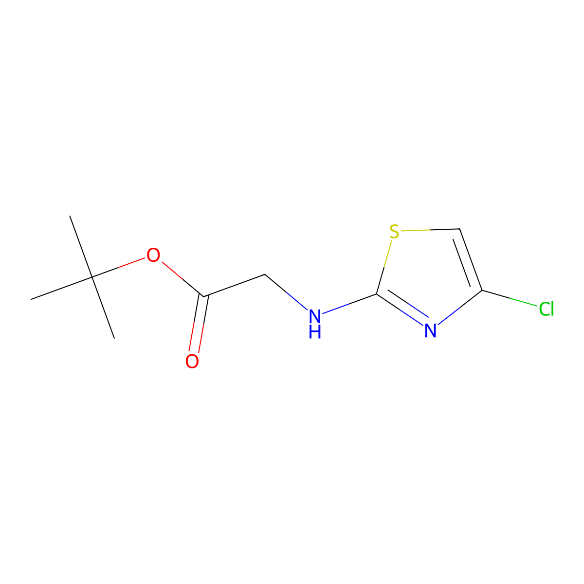 Tert-butyl 2-[(4-chloro-1,3-thiazol-2-yl)amino]acetate molecular structure, CAS 2920157-16-8