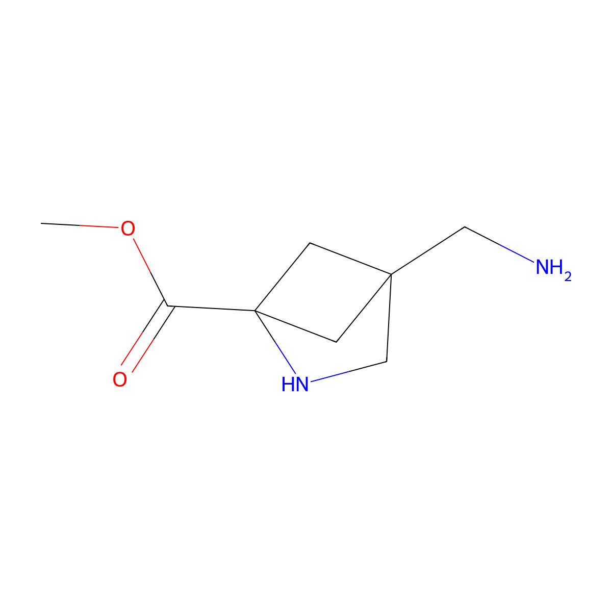 Methyl 4-(aminomethyl)-2-azabicyclo[2.1.1]hexane-1-carboxylate molecular structure, CAS 2920157-25-9