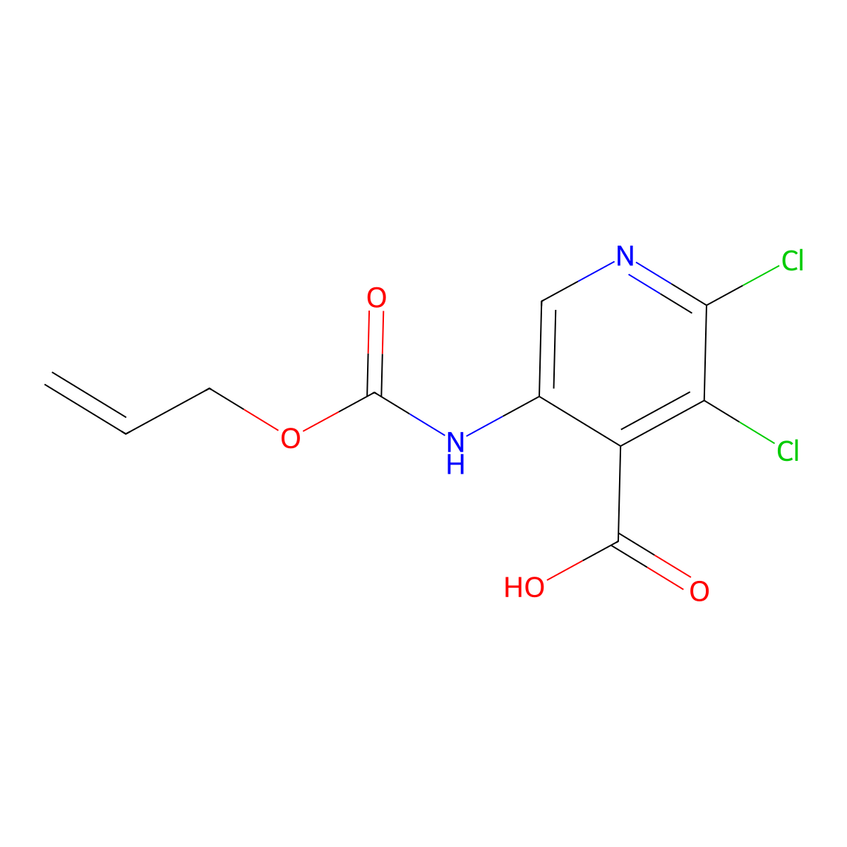 2,3-Dichloro-5-{[(prop-2-en-1-yloxy)carbonyl]amino}pyridine-4-carboxylic acid molecular structure, CAS 2920157-47-5