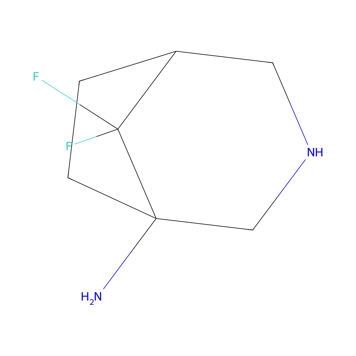 8,8-Difluoro-3-azabicyclo[3.2.1]octan-1-amine molecular structure, CAS 2920157-53-3