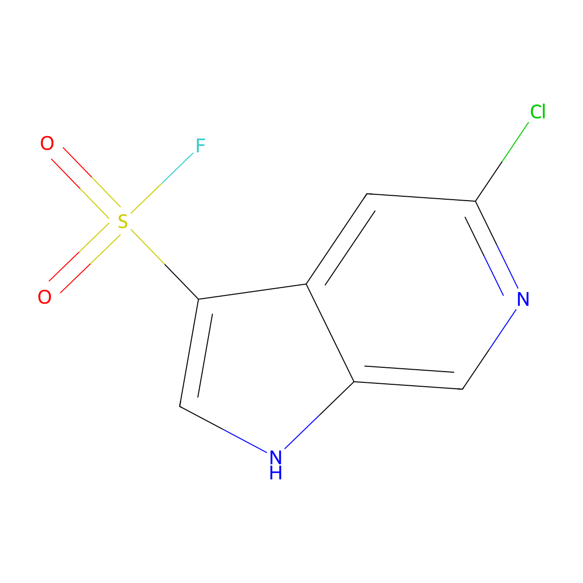 5-chloro-1H-pyrrolo[2,3-c]pyridine-3-sulfonyl fluoride molecular structure, CAS 2920157-90-8