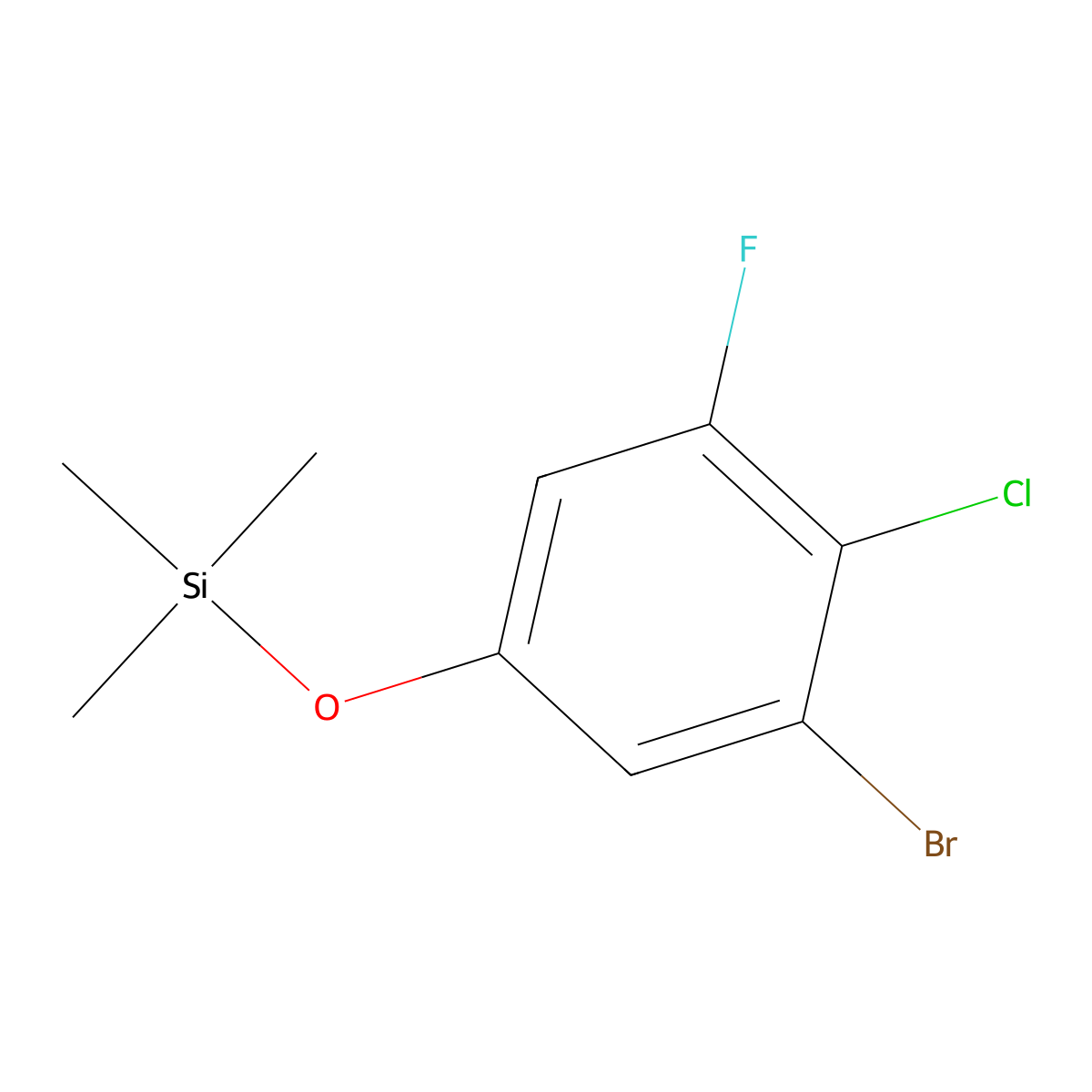 (3-Bromo-4-chloro-5-fluorophenoxy)trimethylsilane molecular structure, CAS 2920157-91-9