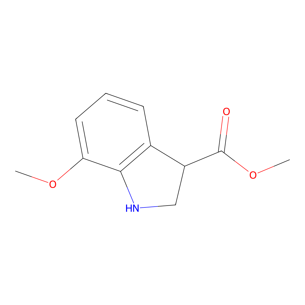 methyl 7-methoxy-2,3-dihydro-1H-indole-3-carboxylate molecular structure, CAS 2920158-03-6