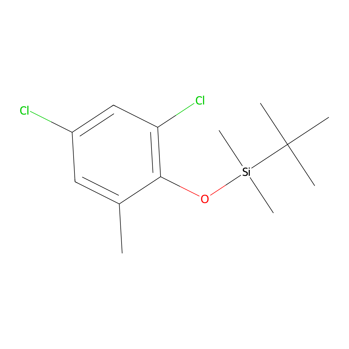 Tert-butyl(2,4-dichloro-6-methylphenoxy)dimethylsilane molecular structure, CAS 2920158-63-8