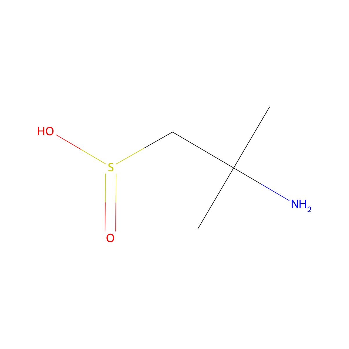 2-Amino-2-methylpropane-1-sulfinic acid molecular structure, CAS 2920158-74-1