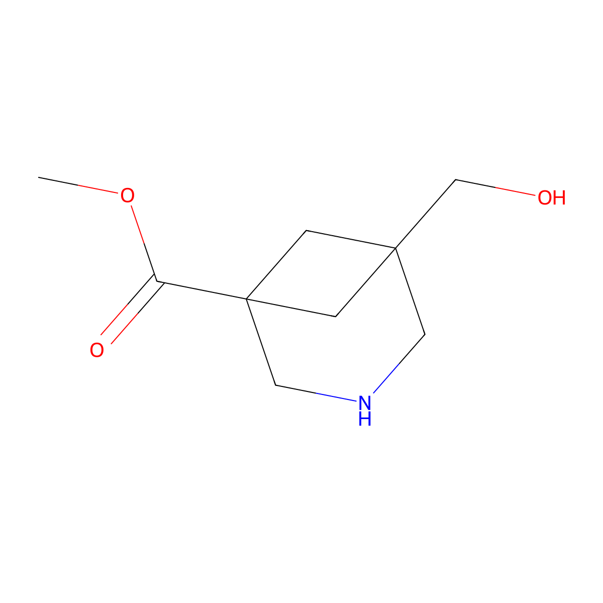 Methyl 5-(hydroxymethyl)-3-azabicyclo[3.1.1]heptane-1-carboxylate molecular structure, CAS 2920158-79-6
