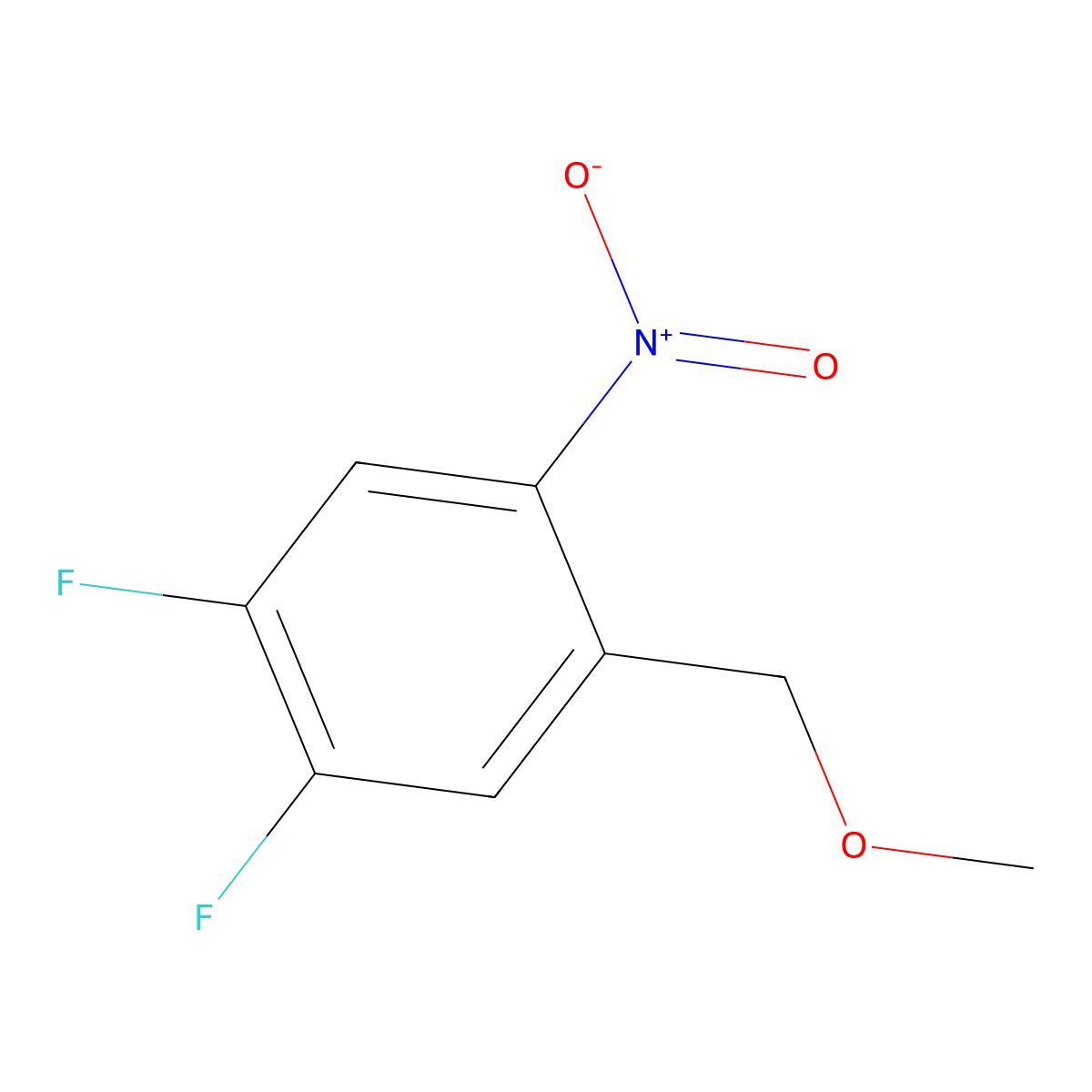 1,2-Difluoro-4-(methoxymethyl)-5-nitrobenzene molecular structure, CAS 2920159-02-8