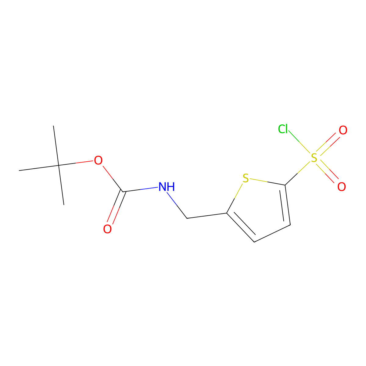 tert-butyl N-{[5-(chlorosulfonyl)thiophen-2-yl]methyl}carbamate molecular structure, CAS 2920159-10-8