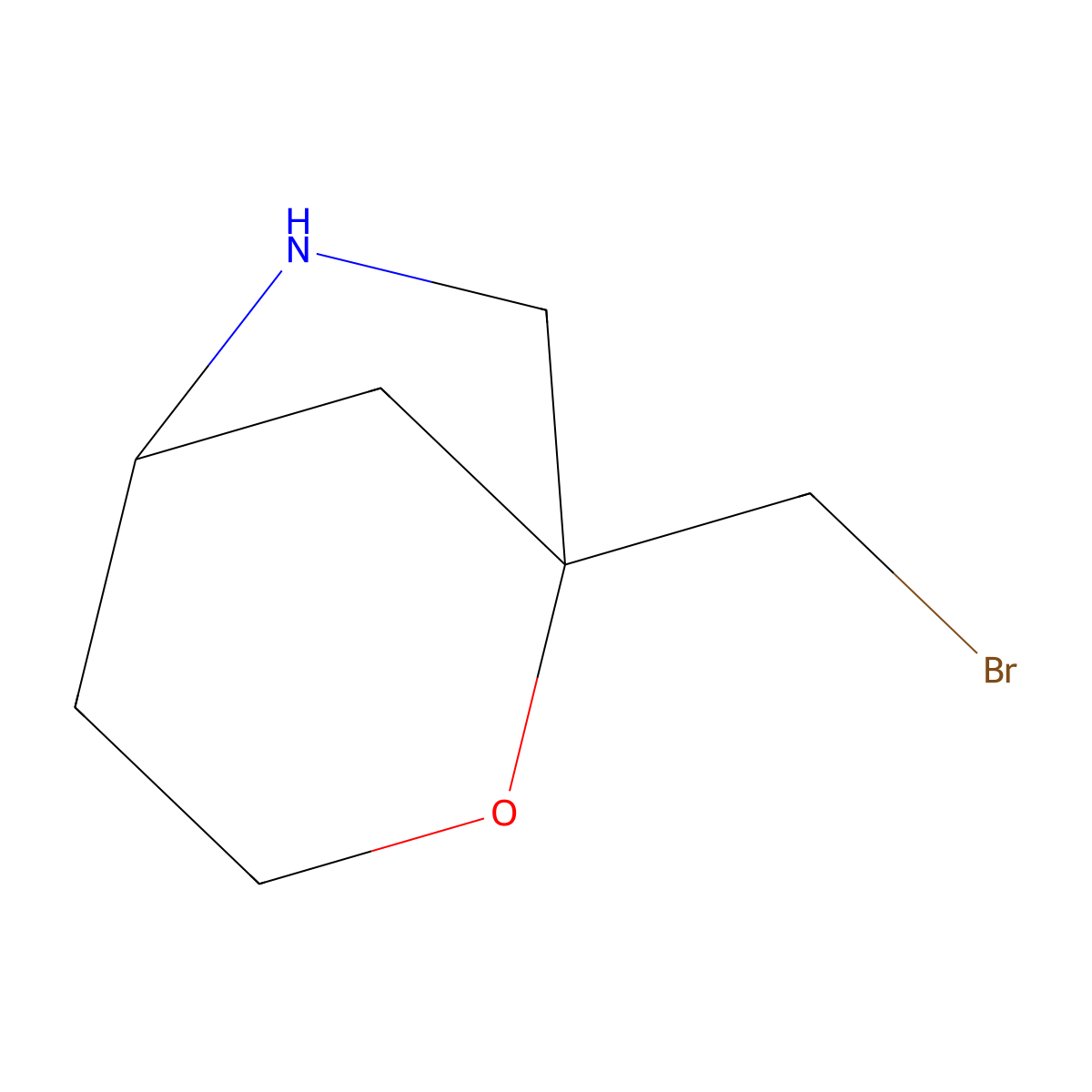 1-(Bromomethyl)-2-oxa-6-azabicyclo[3.2.1]octane molecular structure, CAS 2920159-20-0