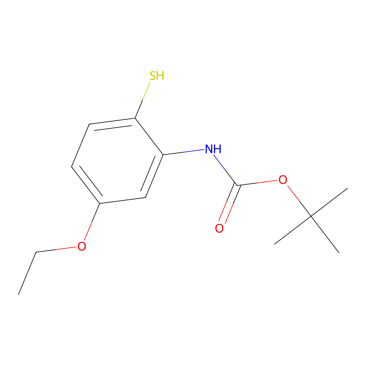 tert-butyl N-(5-ethoxy-2-sulfanylphenyl)carbamate molecular structure, CAS 2920159-82-4