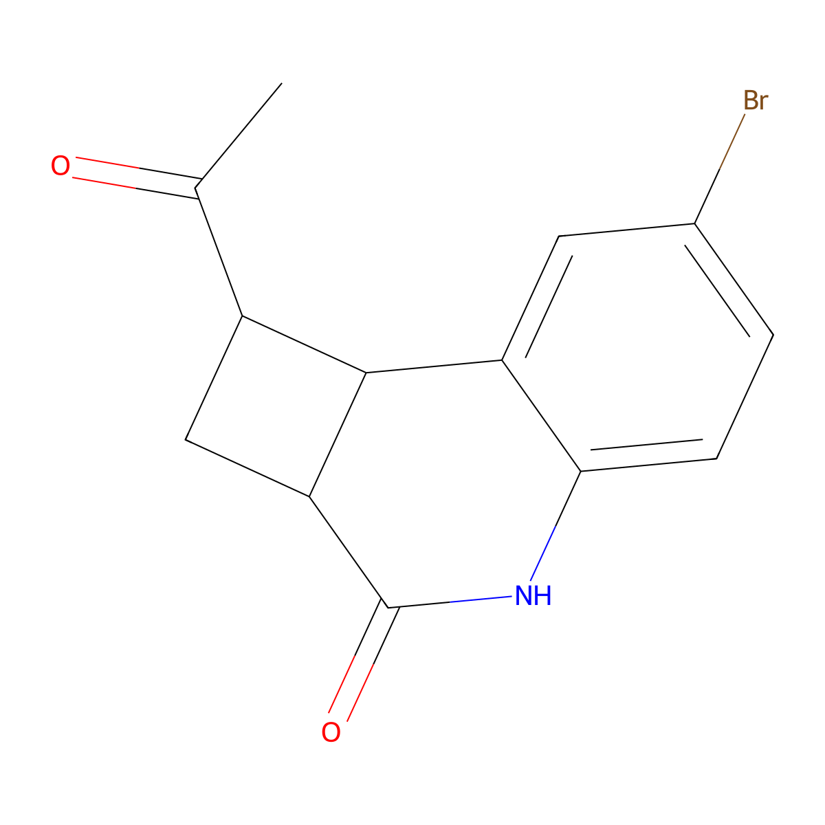 1-acetyl-7-bromo-1H,2H,2aH,3H,4H,8bH-cyclobuta[c]quinolin-3-one molecular structure, CAS 2920159-84-6