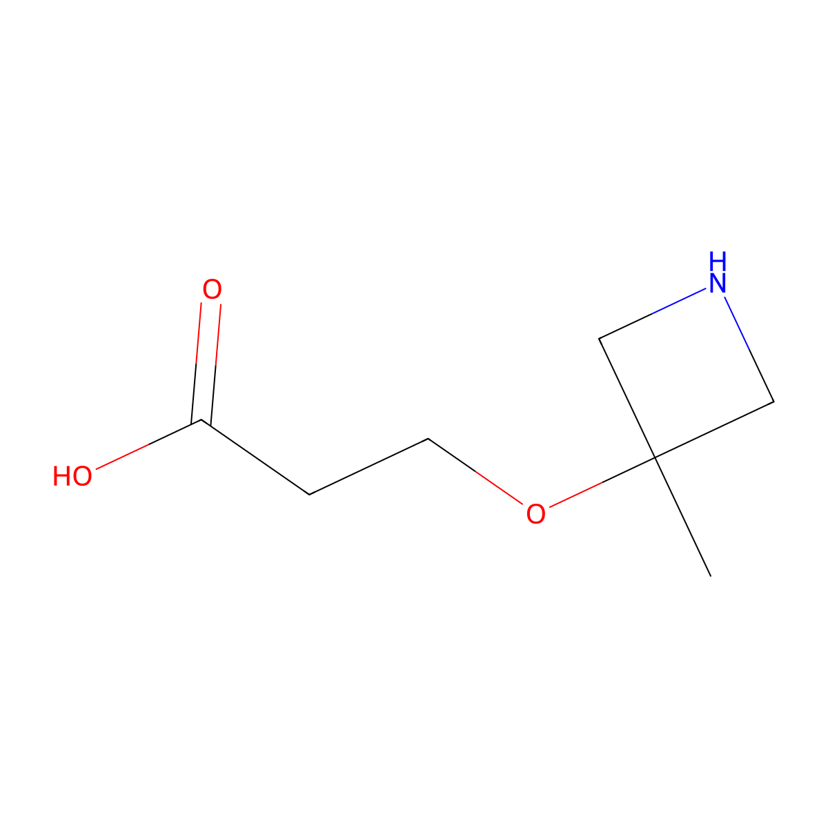 3-[(3-Methylazetidin-3-yl)oxy]propanoic acid molecular structure, CAS 2920159-90-4