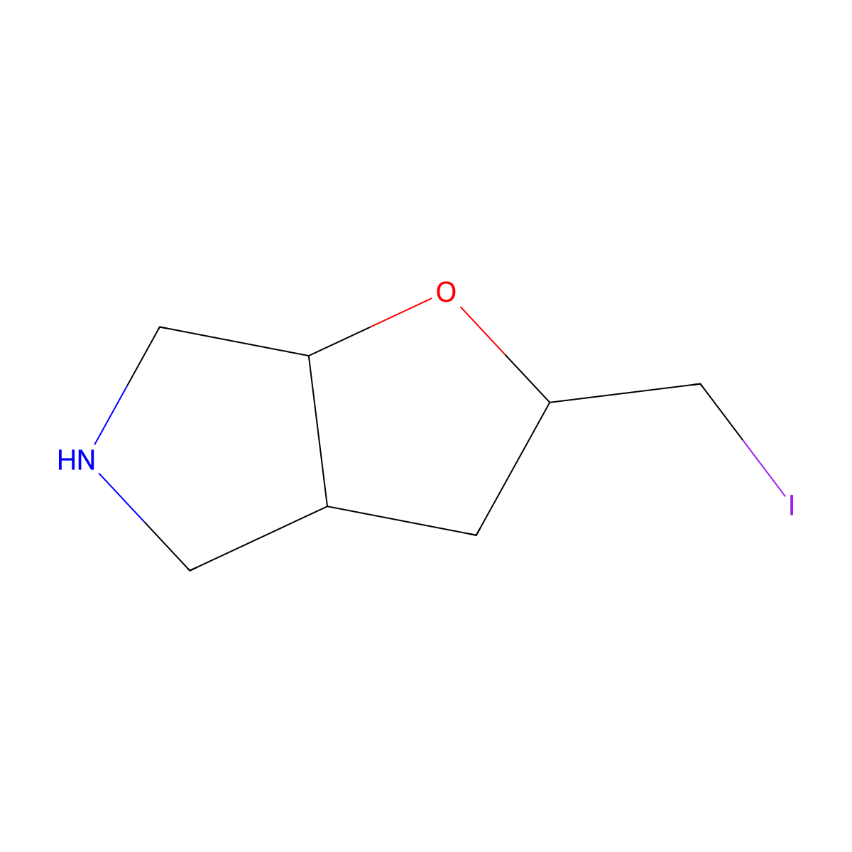 2-(iodomethyl)-hexahydro-2H-furo[2,3-c]pyrrole molecular structure, CAS 2920159-91-5