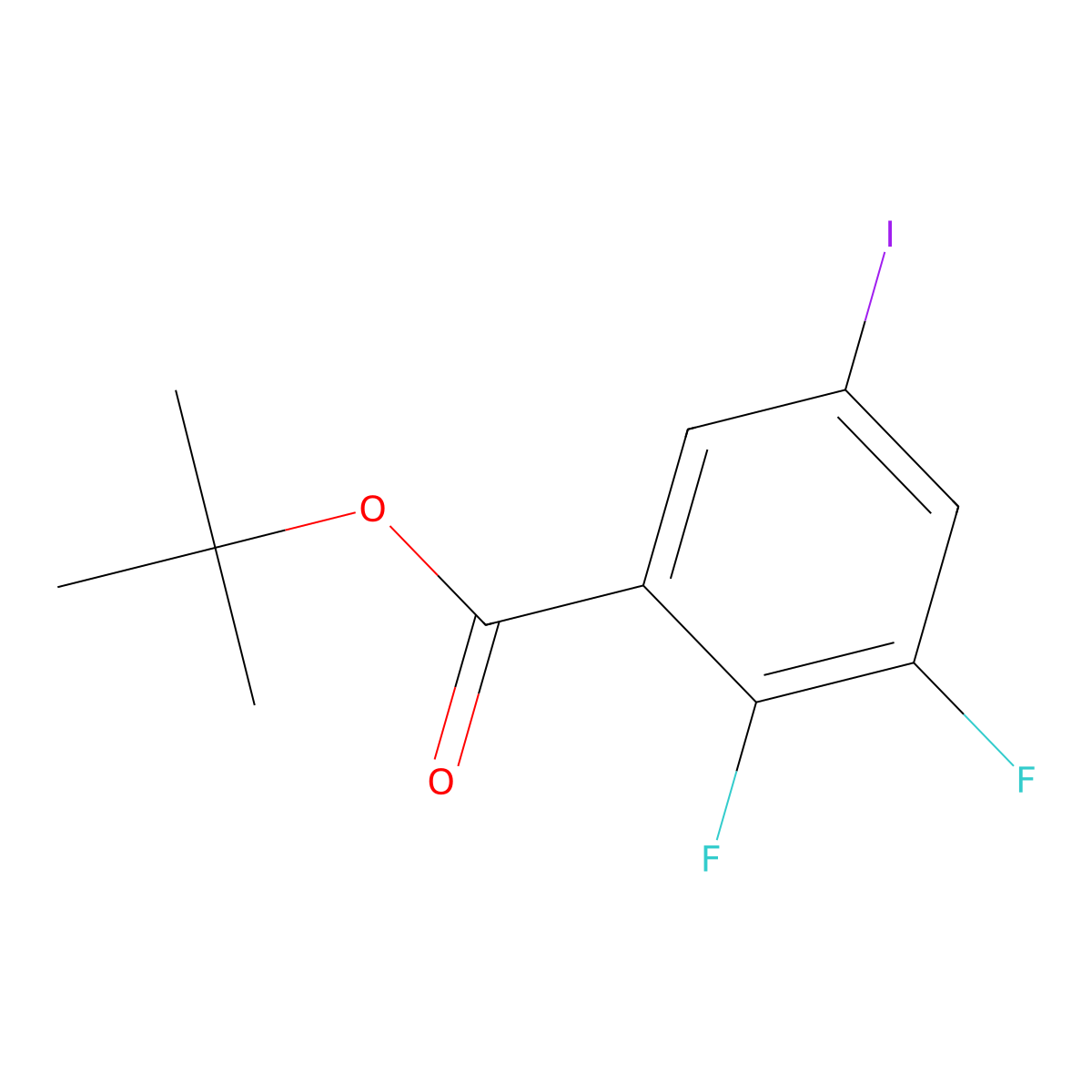Tert-butyl 2,3-difluoro-5-iodobenzoate molecular structure, CAS 2920160-26-3