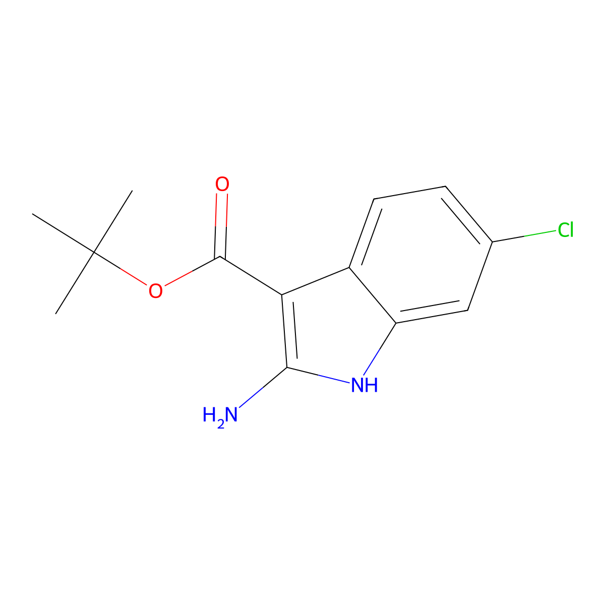 tert-butyl 2-amino-6-chloro-1H-indole-3-carboxylate molecular structure, CAS 2920160-32-1