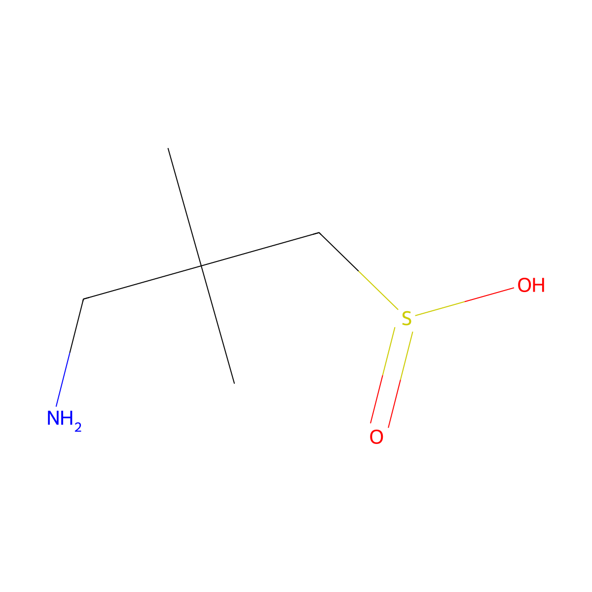 3-Amino-2,2-dimethylpropane-1-sulfinic acid molecular structure, CAS 2920160-50-3