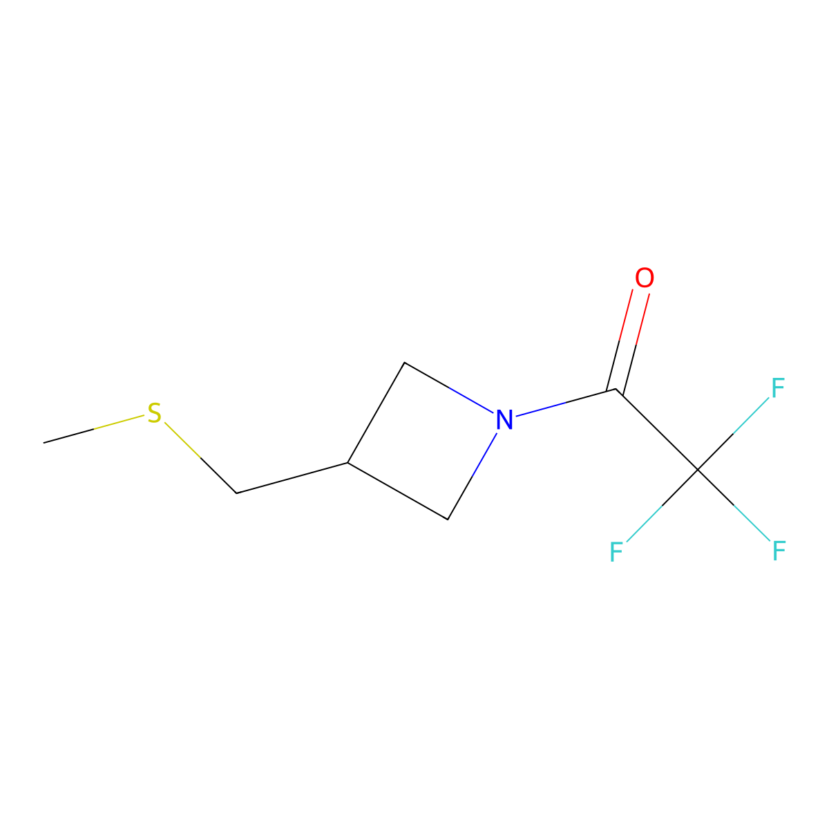 2,2,2-Trifluoro-1-{3-[(methylsulfanyl)methyl]azetidin-1-yl}ethan-1-one molecular structure, CAS 2920160-60-5