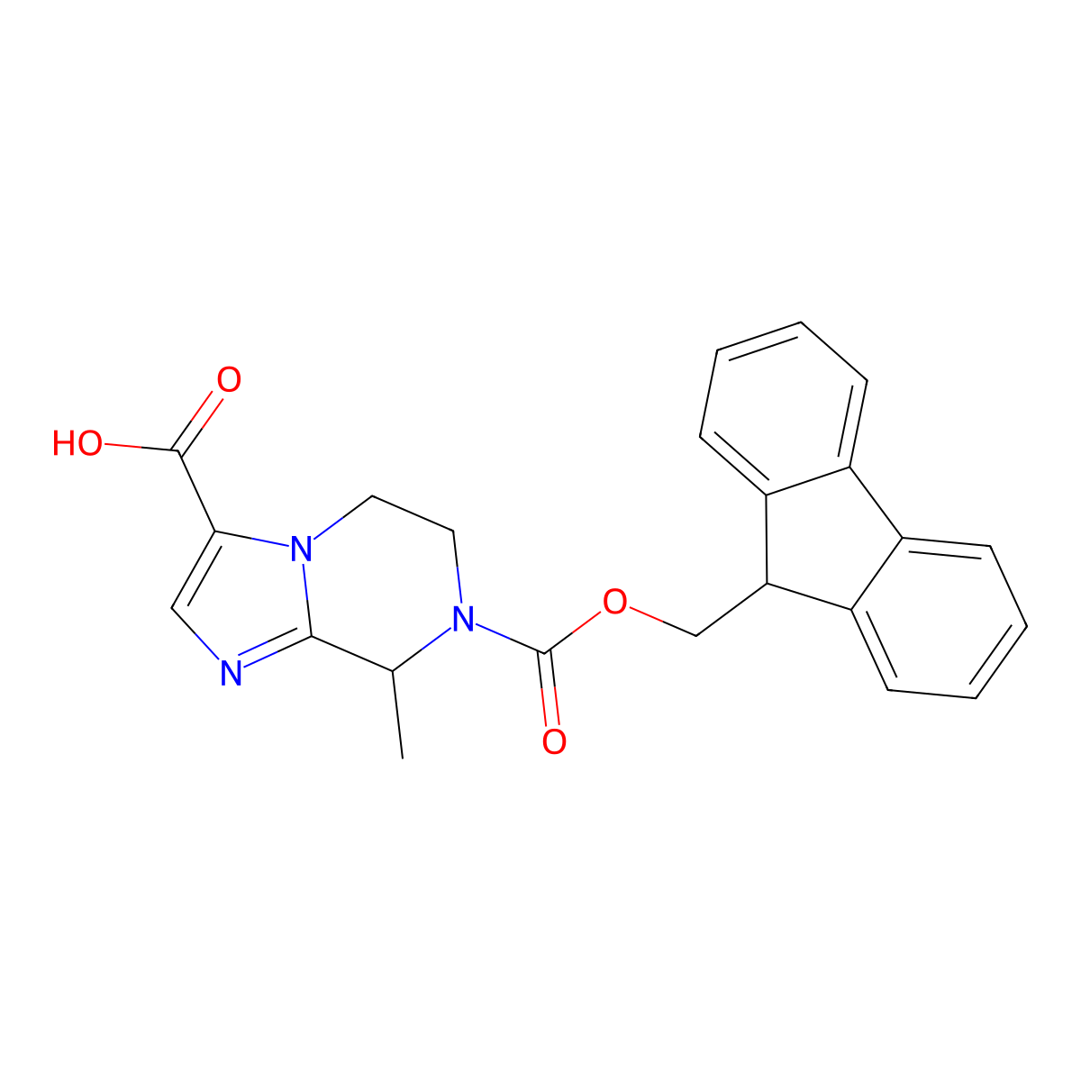 7-{[(9H-fluoren-9-yl)methoxy]carbonyl}-8-methyl-5H,6H,7H,8H-imidazo[1,2-a]pyrazine-3-carboxylic acid molecular structure, CAS 2920160-65-0