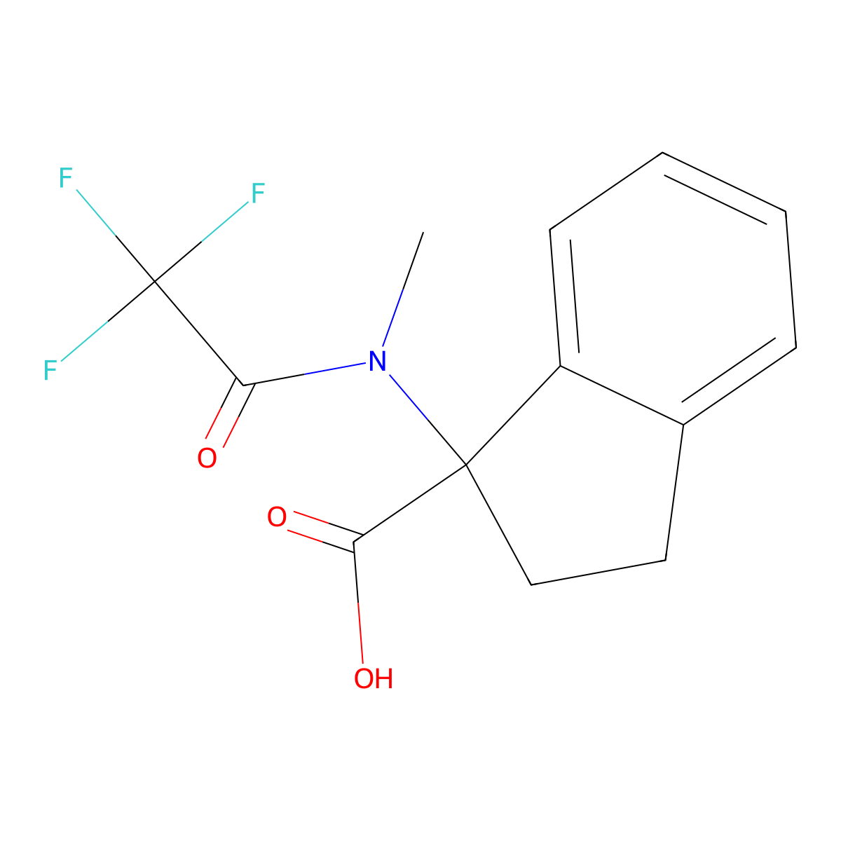 1-(2,2,2-trifluoro-N-methylacetamido)-2,3-dihydro-1H-indene-1-carboxylic acid molecular structure, CAS 2920160-80-9