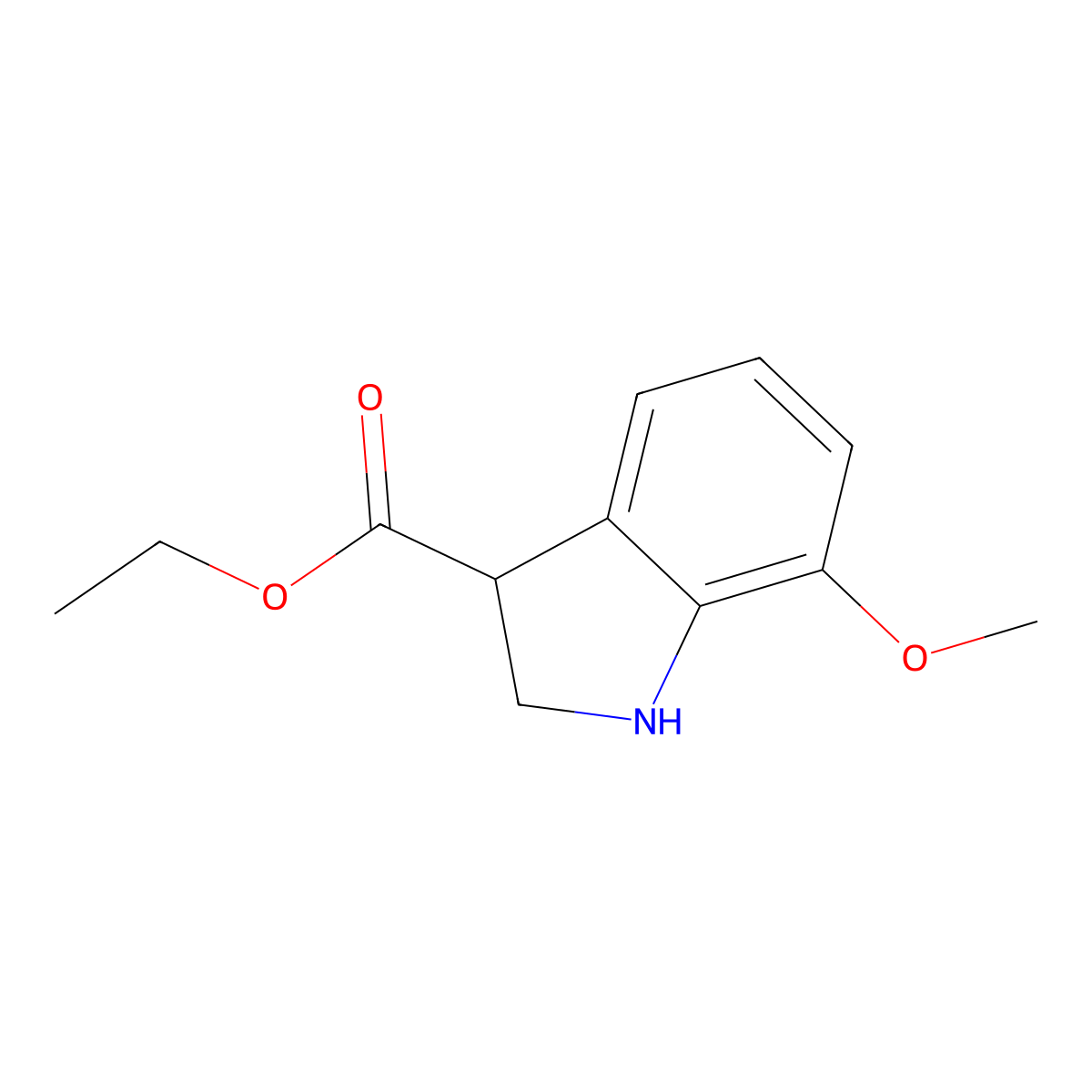 ethyl 7-methoxy-2,3-dihydro-1H-indole-3-carboxylate molecular structure, CAS 2920160-84-3