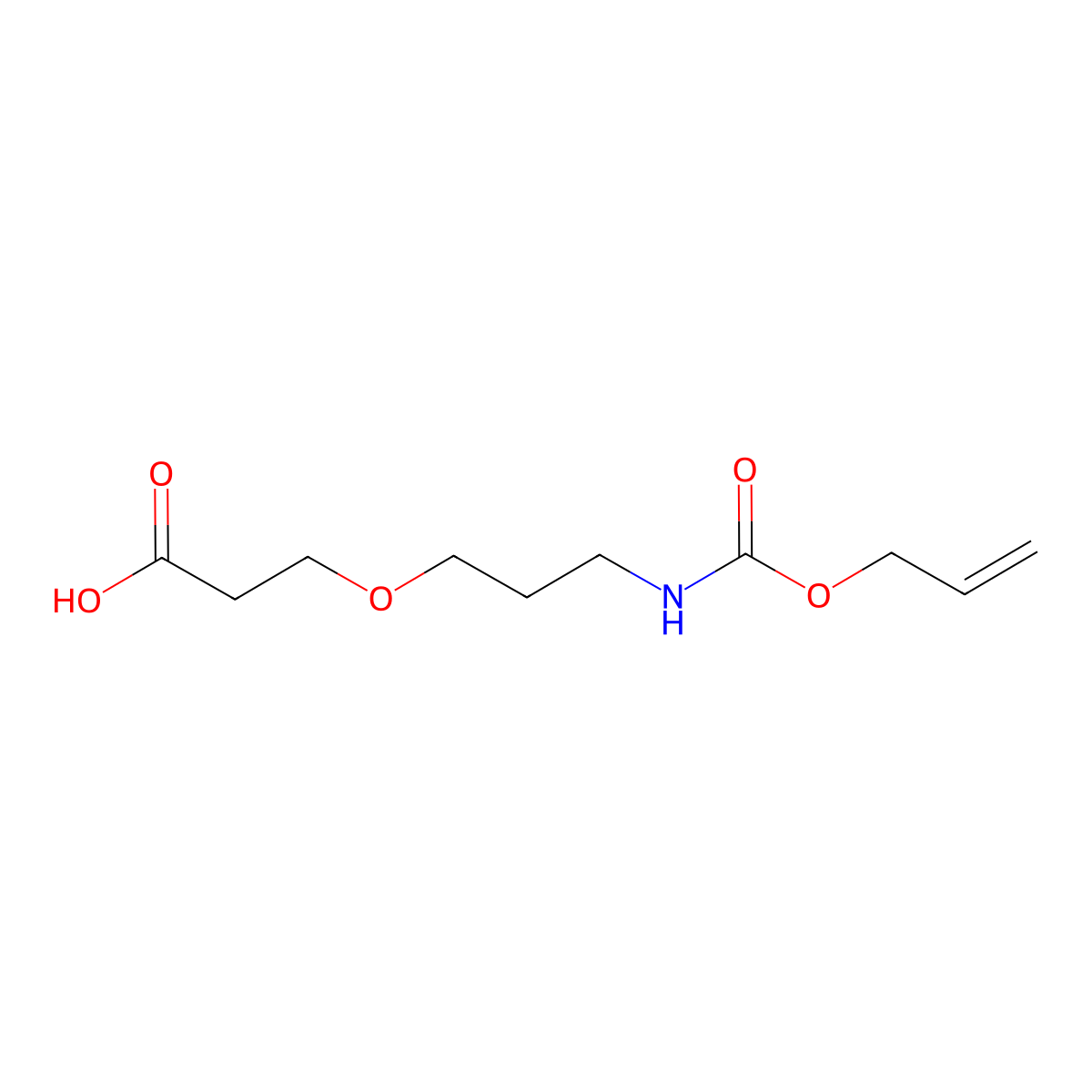 3-(3-{[(Prop-2-en-1-yloxy)carbonyl]amino}propoxy)propanoic acid molecular structure, CAS 2920160-87-6