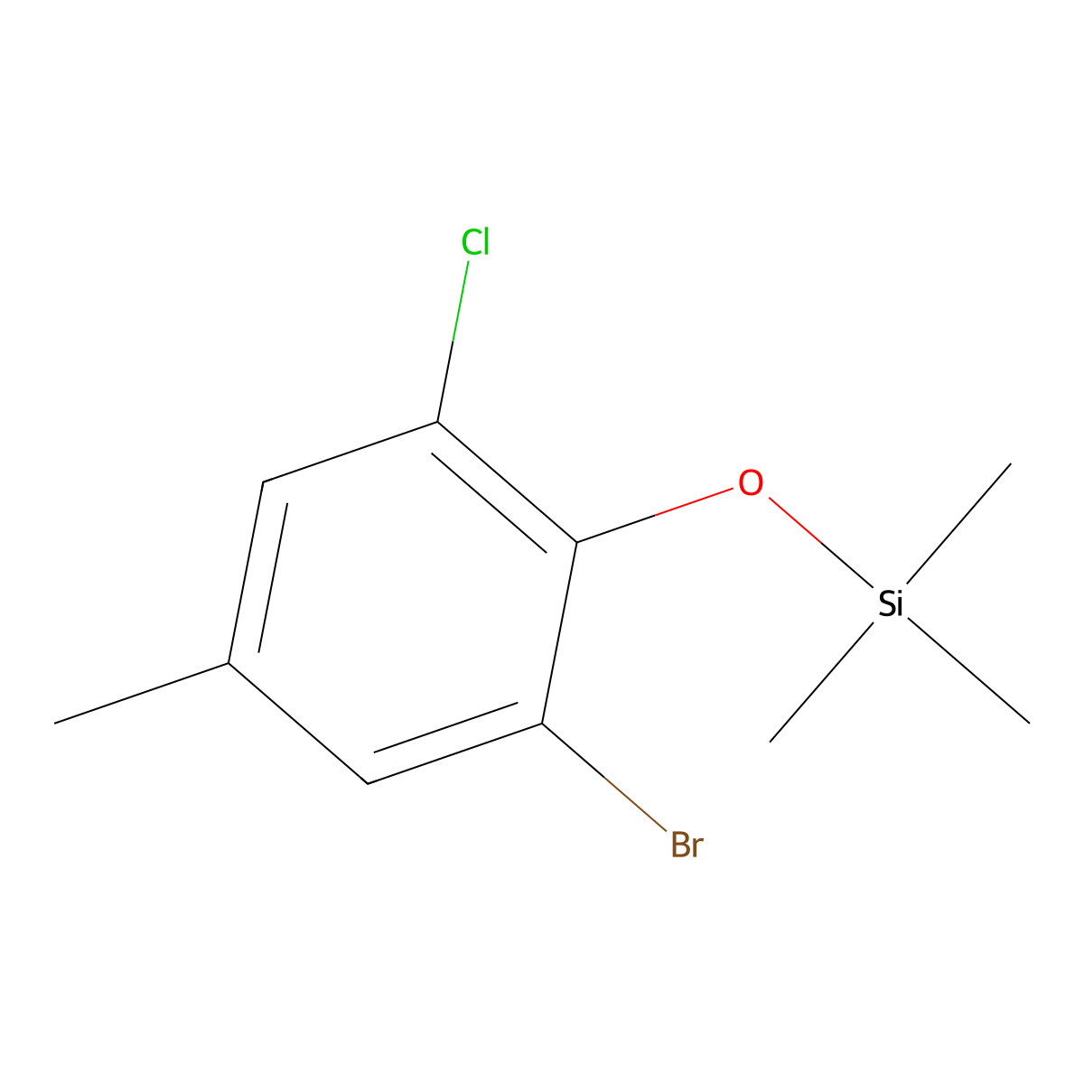 (2-Bromo-6-chloro-4-methylphenoxy)trimethylsilane molecular structure, CAS 2920161-58-4