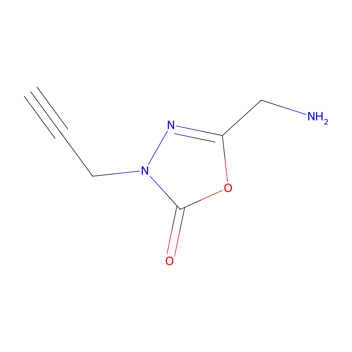 5-(Aminomethyl)-3-(prop-2-yn-1-yl)-2,3-dihydro-1,3,4-oxadiazol-2-one molecular structure, CAS 2920161-63-1