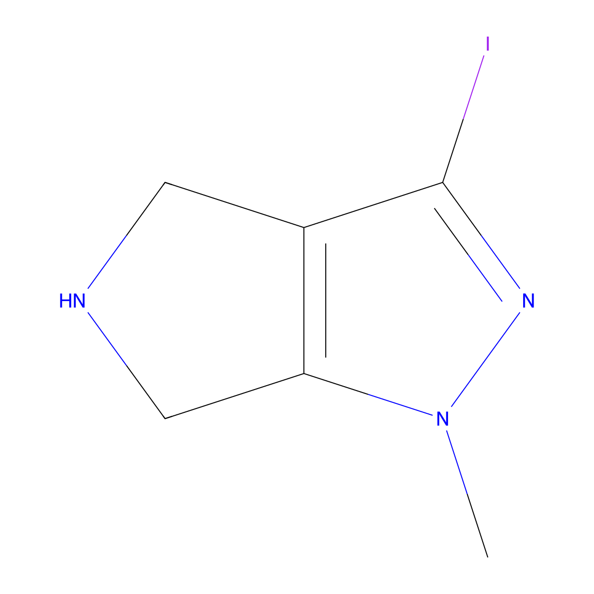 3-iodo-1-methyl-1H,4H,5H,6H-pyrrolo[3,4-c]pyrazole molecular structure, CAS 2920161-74-4