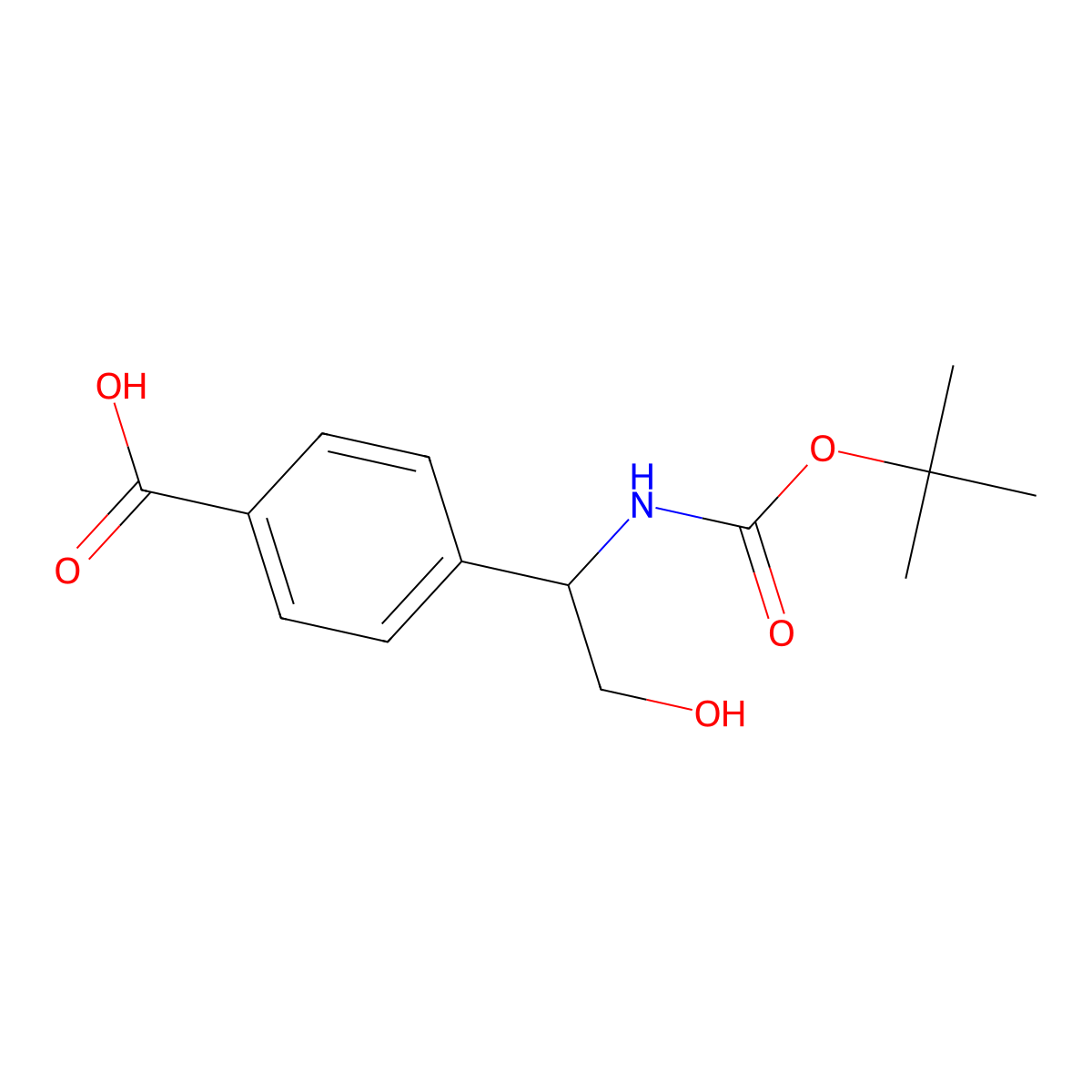 4-(1-{[(Tert-butoxy)carbonyl]amino}-2-hydroxyethyl)benzoic acid molecular structure, CAS 2920162-42-9