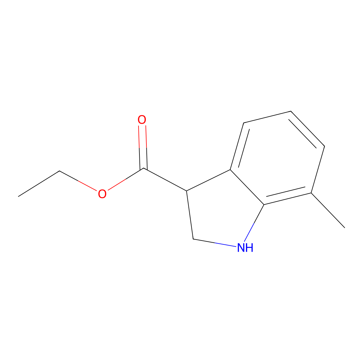 ethyl 7-methyl-2,3-dihydro-1H-indole-3-carboxylate molecular structure, CAS 2920162-64-5