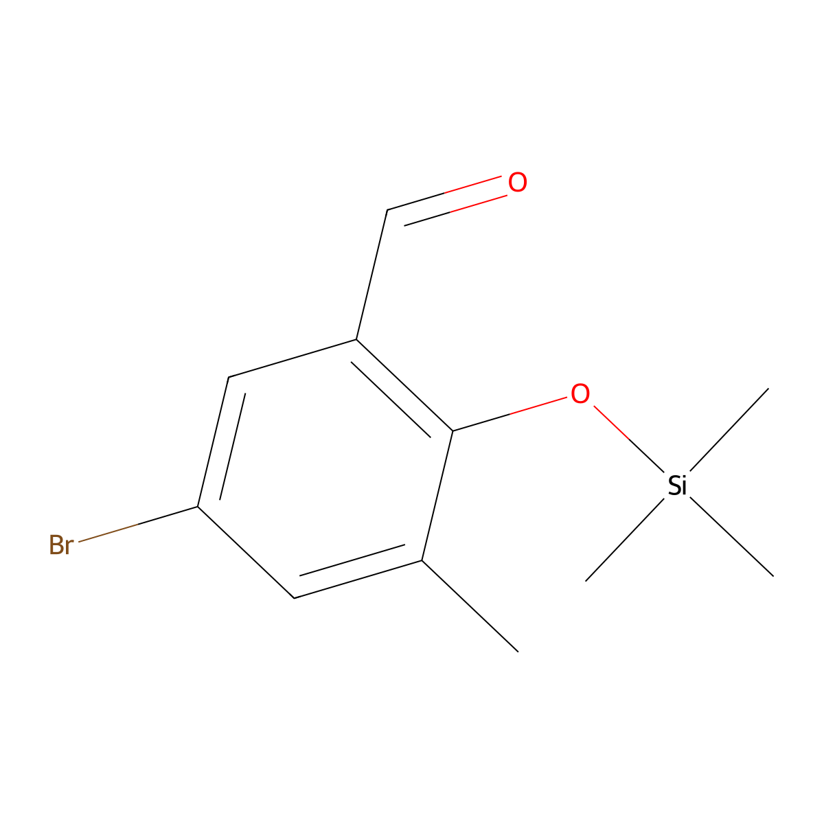 5-Bromo-3-methyl-2-[(trimethylsilyl)oxy]benzaldehyde molecular structure, CAS 2920162-70-3