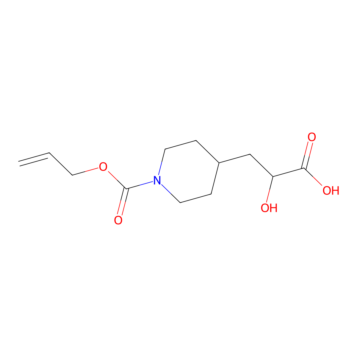 2-Hydroxy-3-{1-[(prop-2-en-1-yloxy)carbonyl]piperidin-4-yl}propanoic acid molecular structure, CAS 2920162-84-9