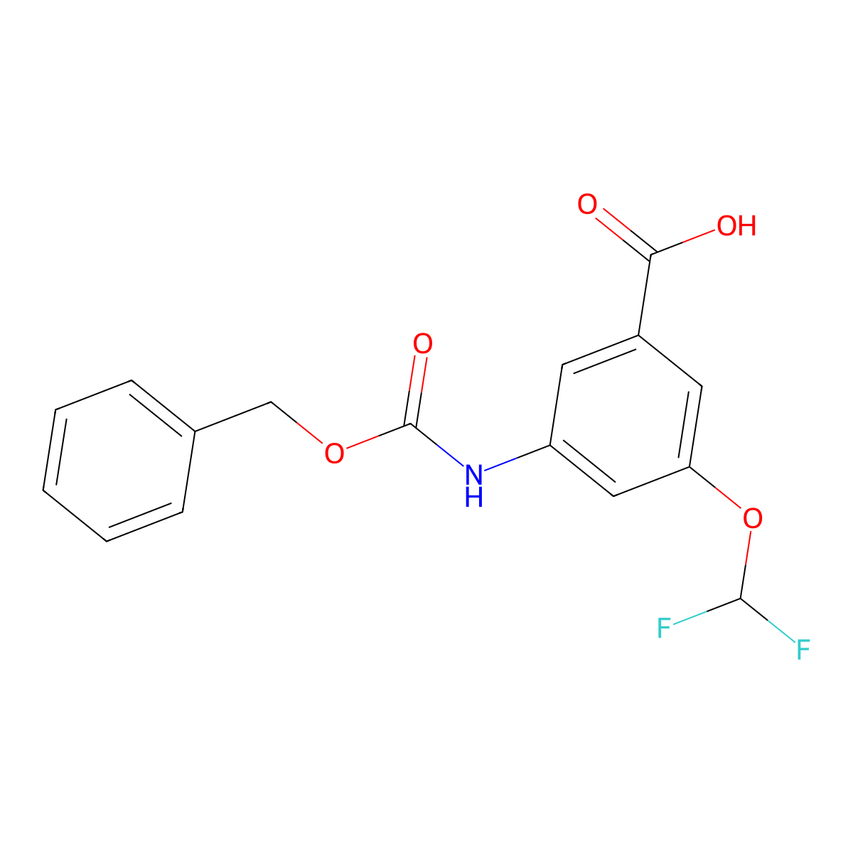 3-{[(Benzyloxy)carbonyl]amino}-5-(difluoromethoxy)benzoic acid molecular structure, CAS 2920162-86-1