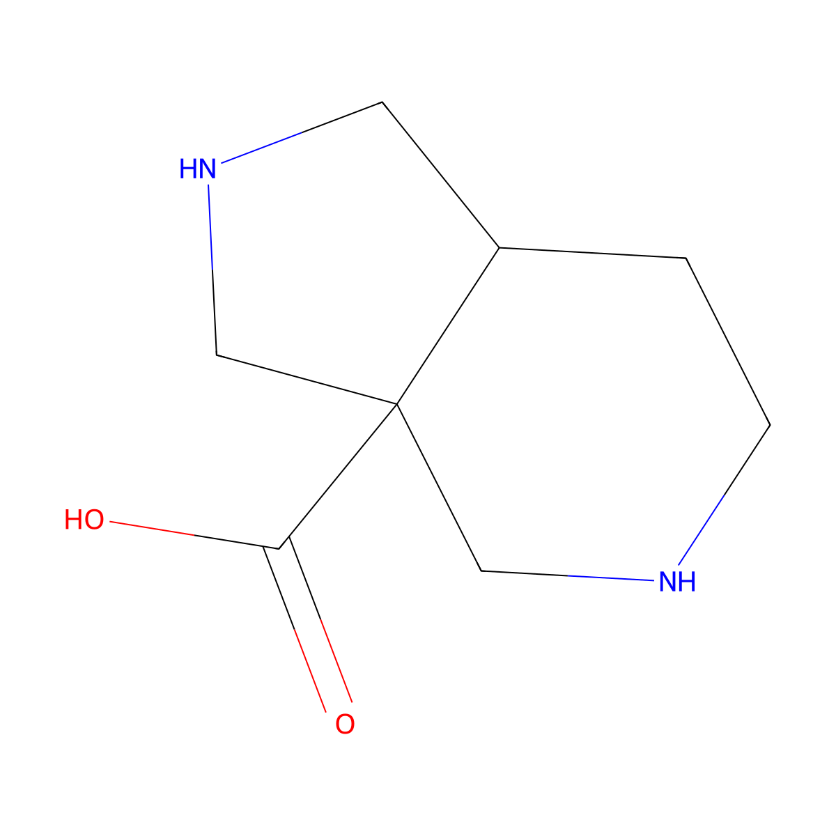 octahydro-1H-pyrrolo[3,4-c]pyridine-3a-carboxylic acid molecular structure, CAS 2920163-16-0