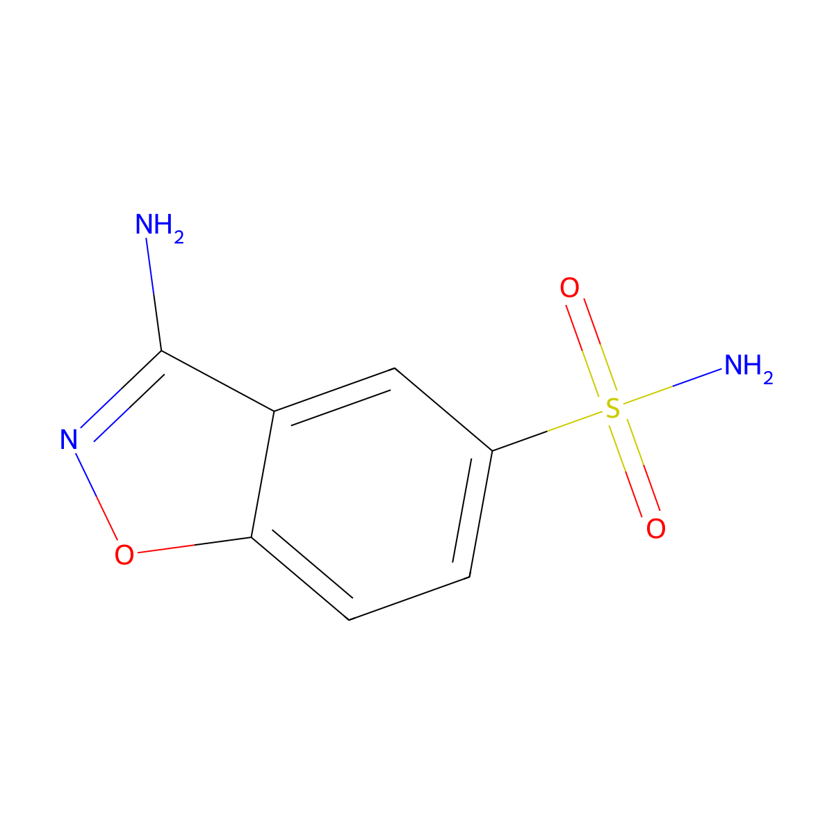 3-Amino-1,2-benzoxazole-5-sulfonamide molecular structure, CAS 2920163-21-7