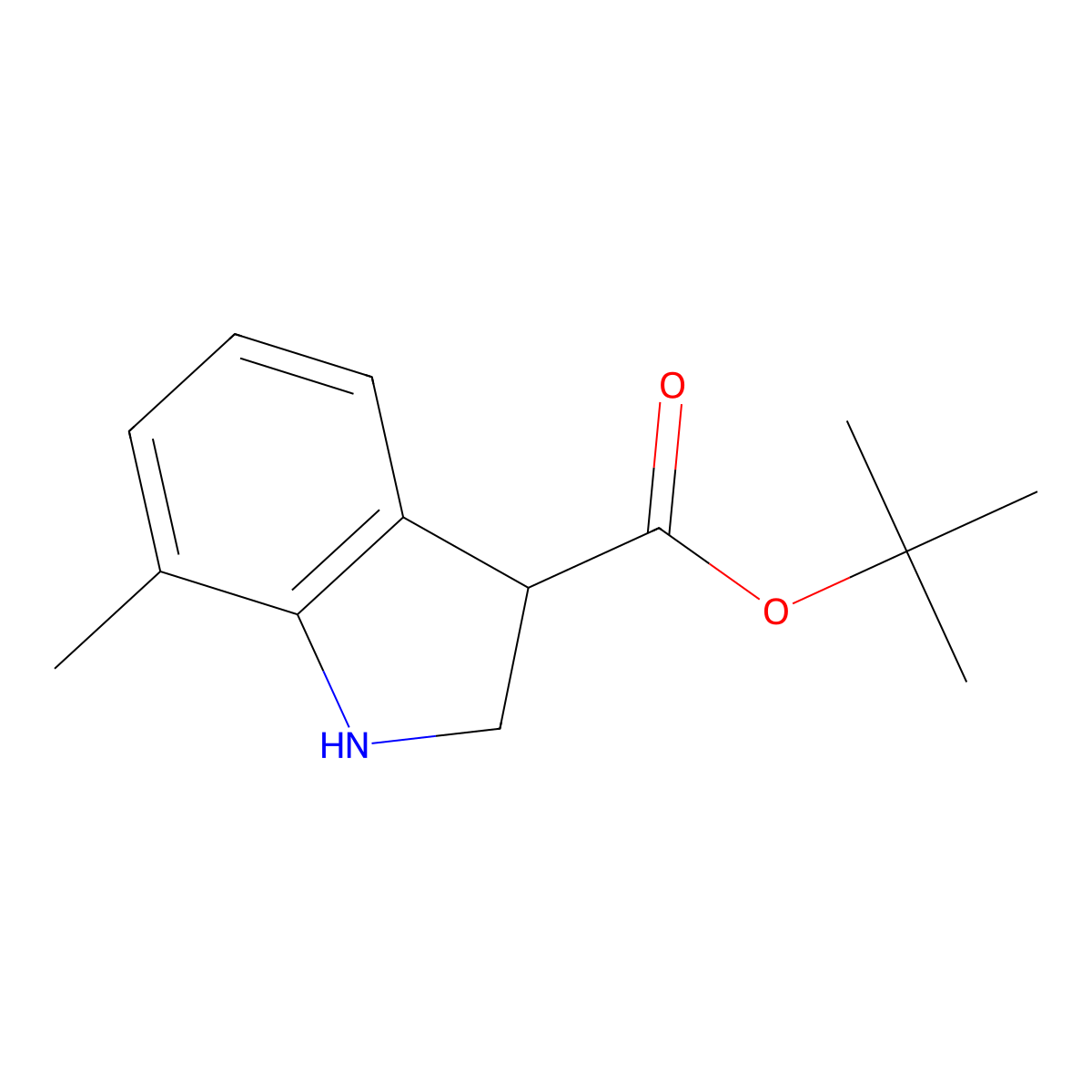 tert-butyl 7-methyl-2,3-dihydro-1H-indole-3-carboxylate molecular structure, CAS 2920163-25-1