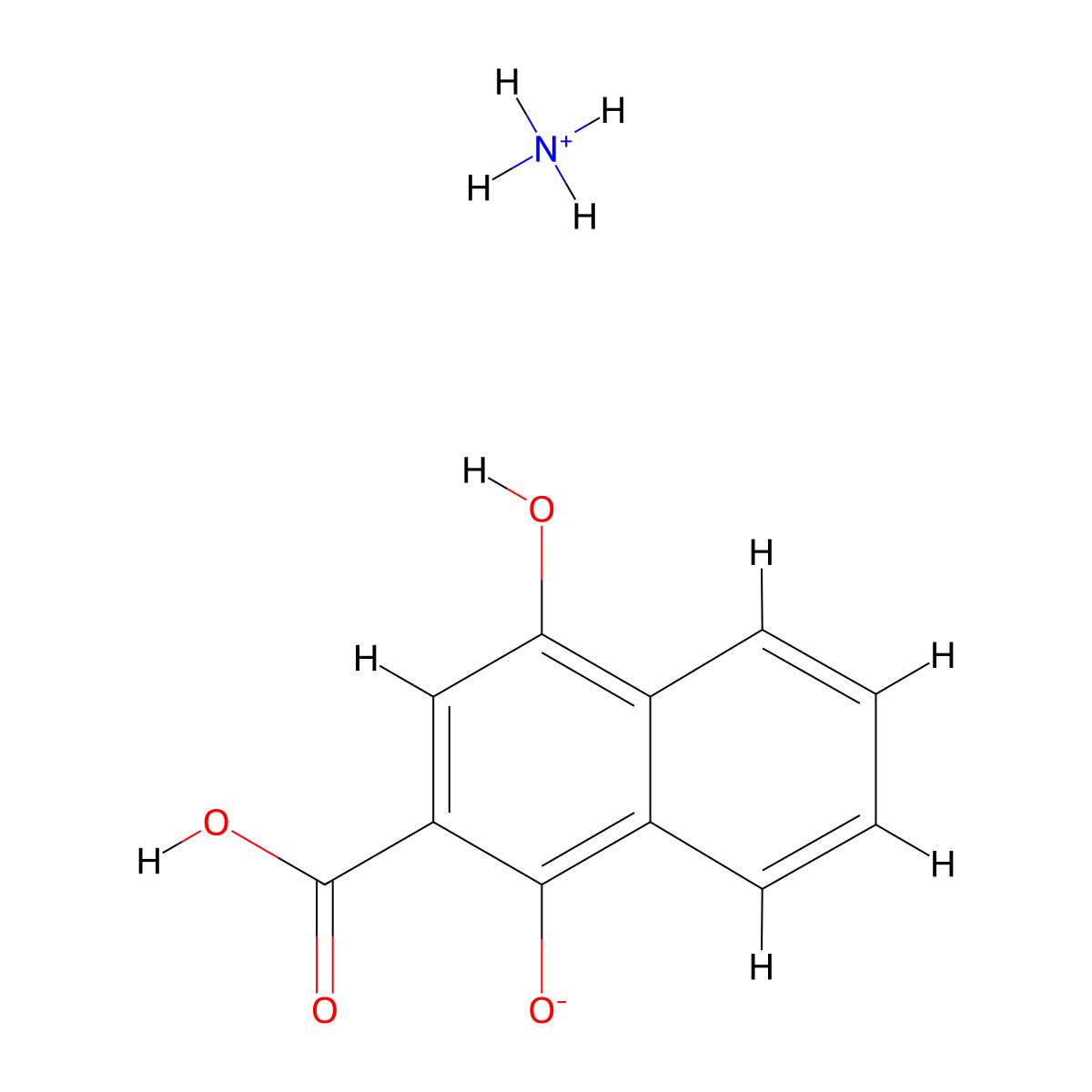 Ammonium 1,4-dihydroxy-2-naphthoate molecular structure, CAS 2920166-26-1
