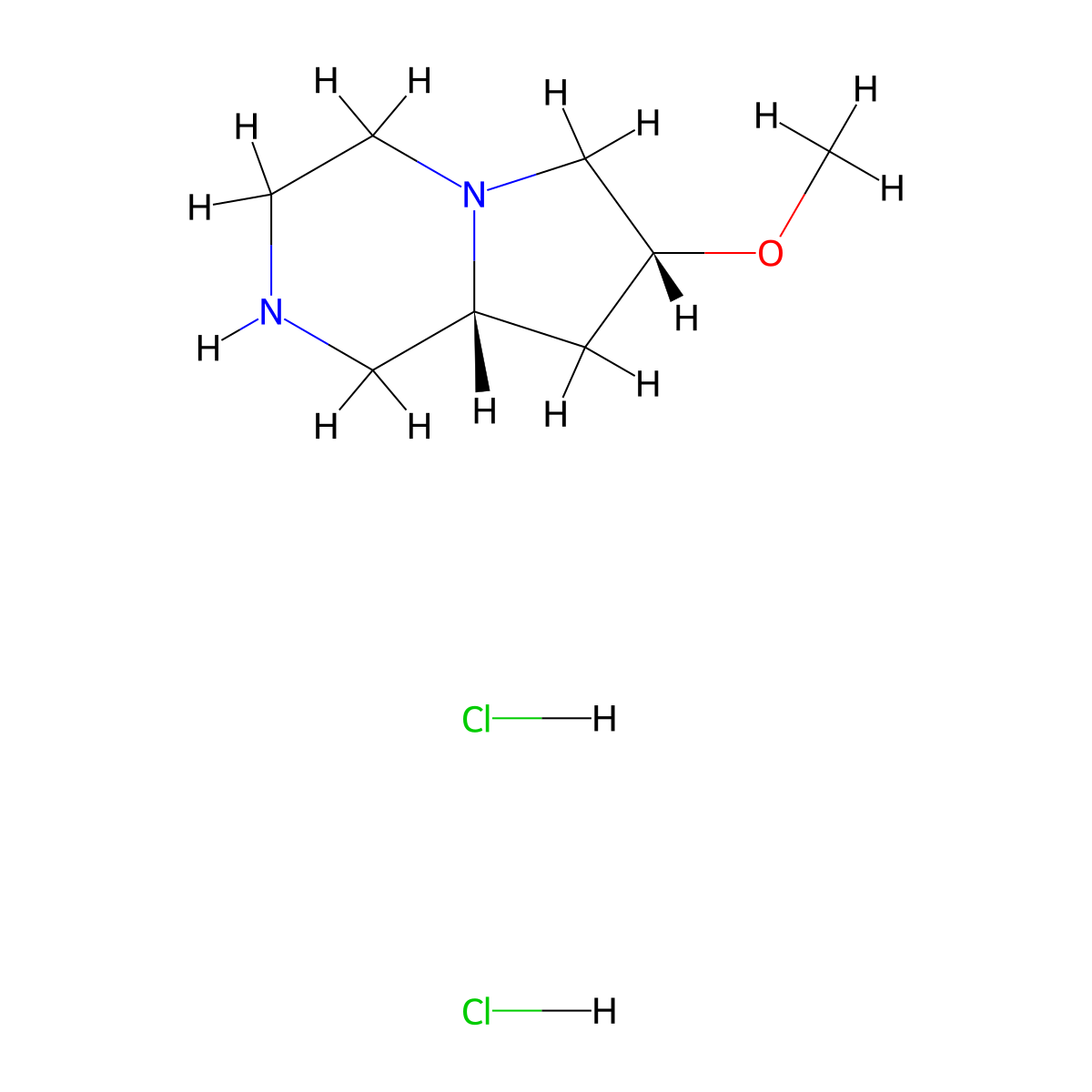 (7R,8aR)-7-methoxy-1,2,3,4,6,7,8,8a-octahydropyrrolo[1,2-a]pyrazine;dihydrochloride molecular structure, CAS 2920178-38-5