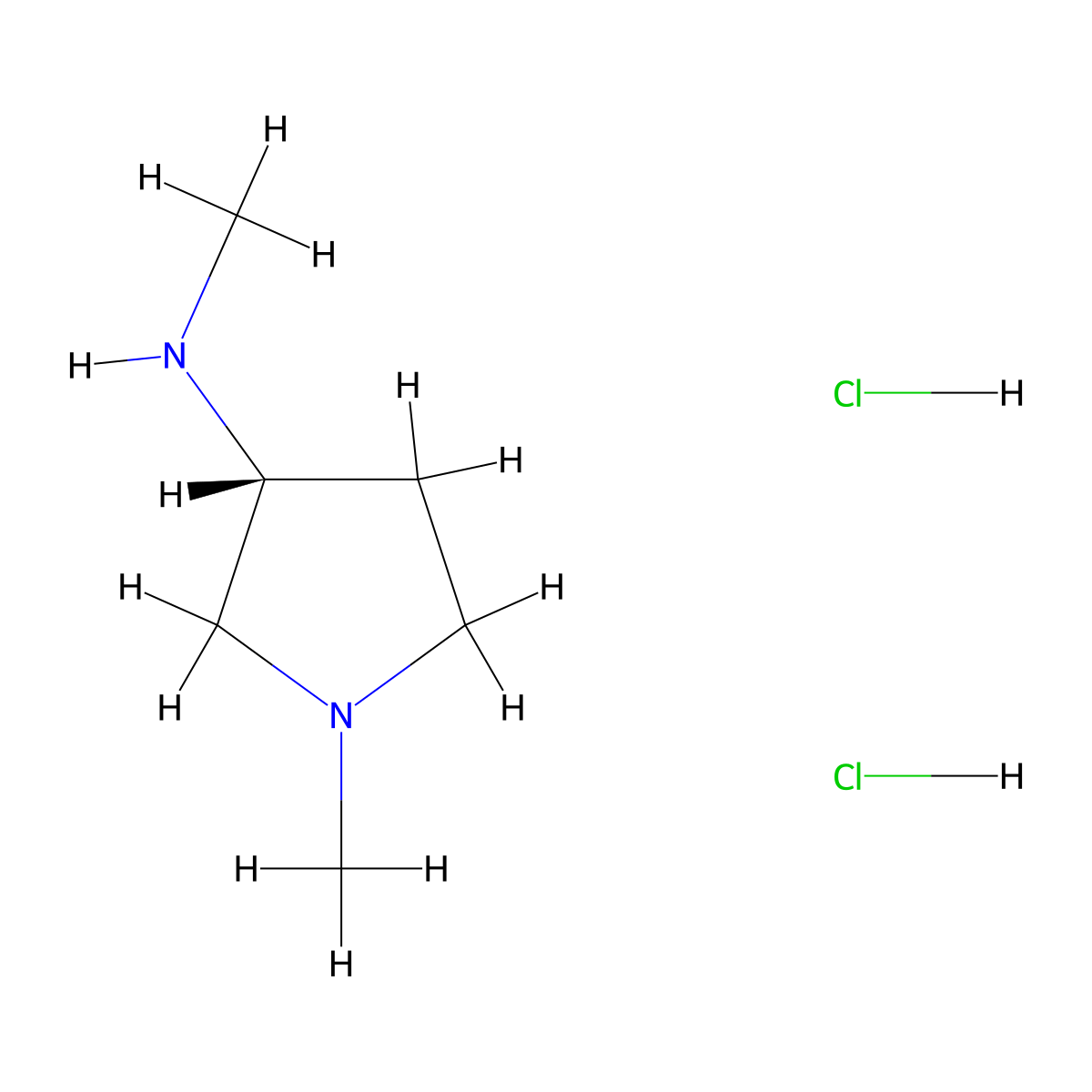 (3R)-N,1-dimethylpyrrolidin-3-amine;dihydrochloride molecular structure, CAS 2920178-39-6