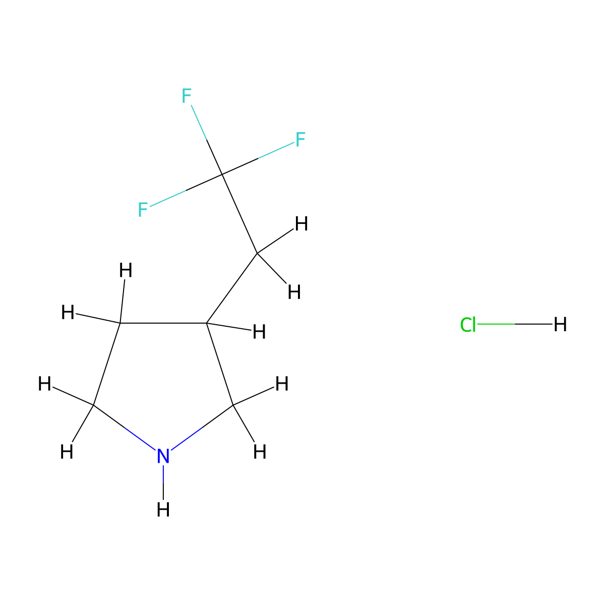 3-(2,2,2-Trifluoroethyl)pyrrolidine hydrochloride molecular structure, CAS 2920178-43-2