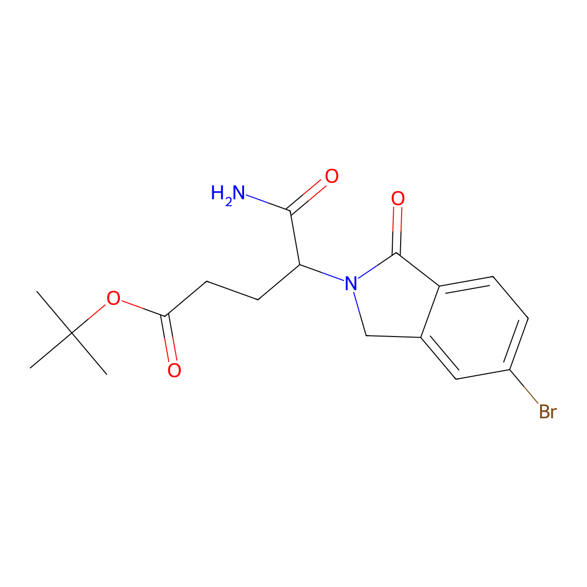 Tert-butyl 5-amino-4-(5-bromo-1-oxoisoindolin-2-yl)-5-oxopentanoate molecular structure, CAS 2920179-40-2