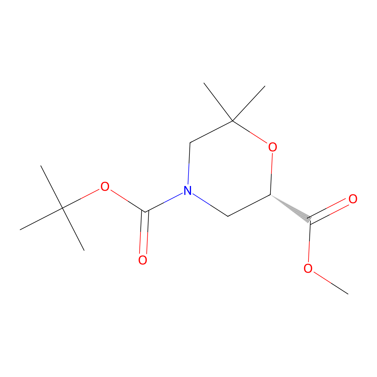 (S)-4-tert-Butyl 2-methyl 6,6-dimethylmorpholine-2,4-dicarboxylate molecular structure, CAS 2920180-01-2