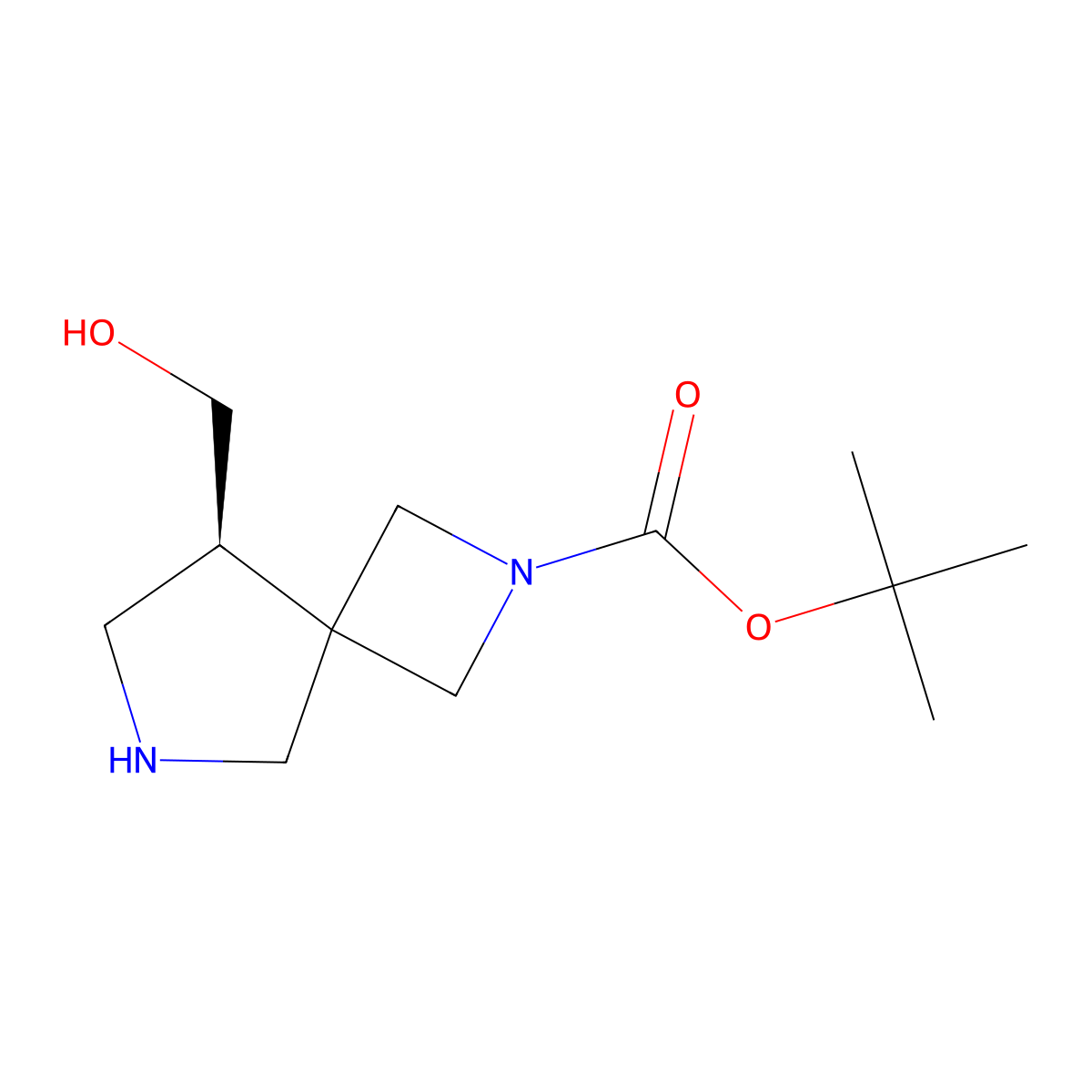 tert-butyl (5S)-5-(hydroxymethyl)-2,7-diazaspiro[3.4]octane-2-carboxylate molecular structure, CAS 2920187-08-0
