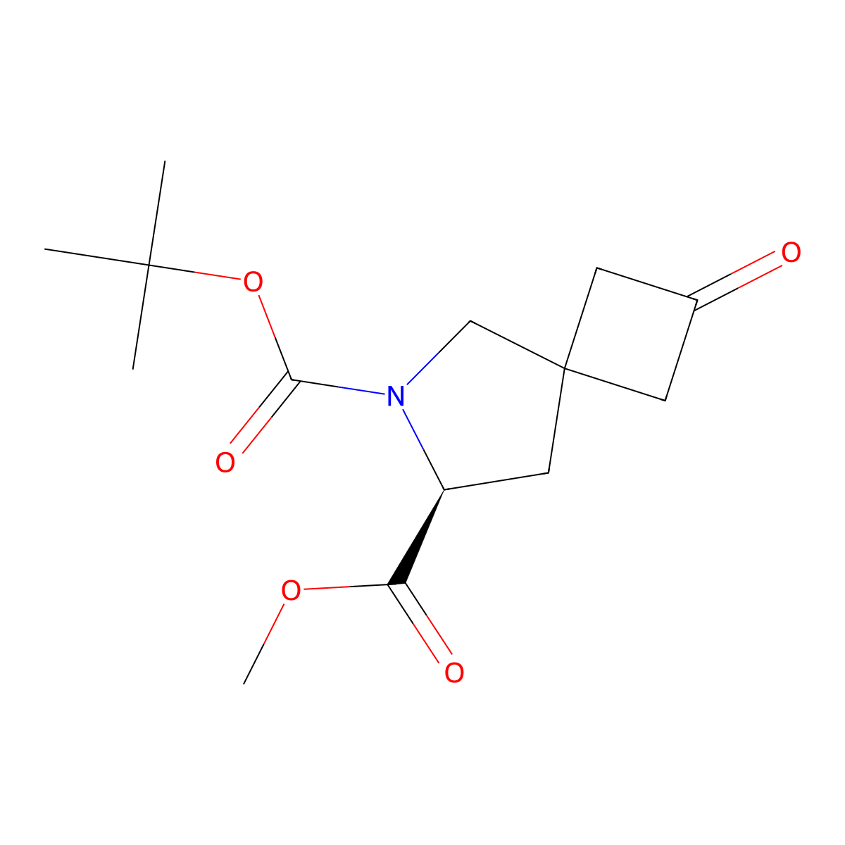 6-tert-butyl 7-methyl (7S)-2-oxo-6-azaspiro[3.4]octane-6,7-dicarboxylate molecular structure, CAS 2920187-88-6
