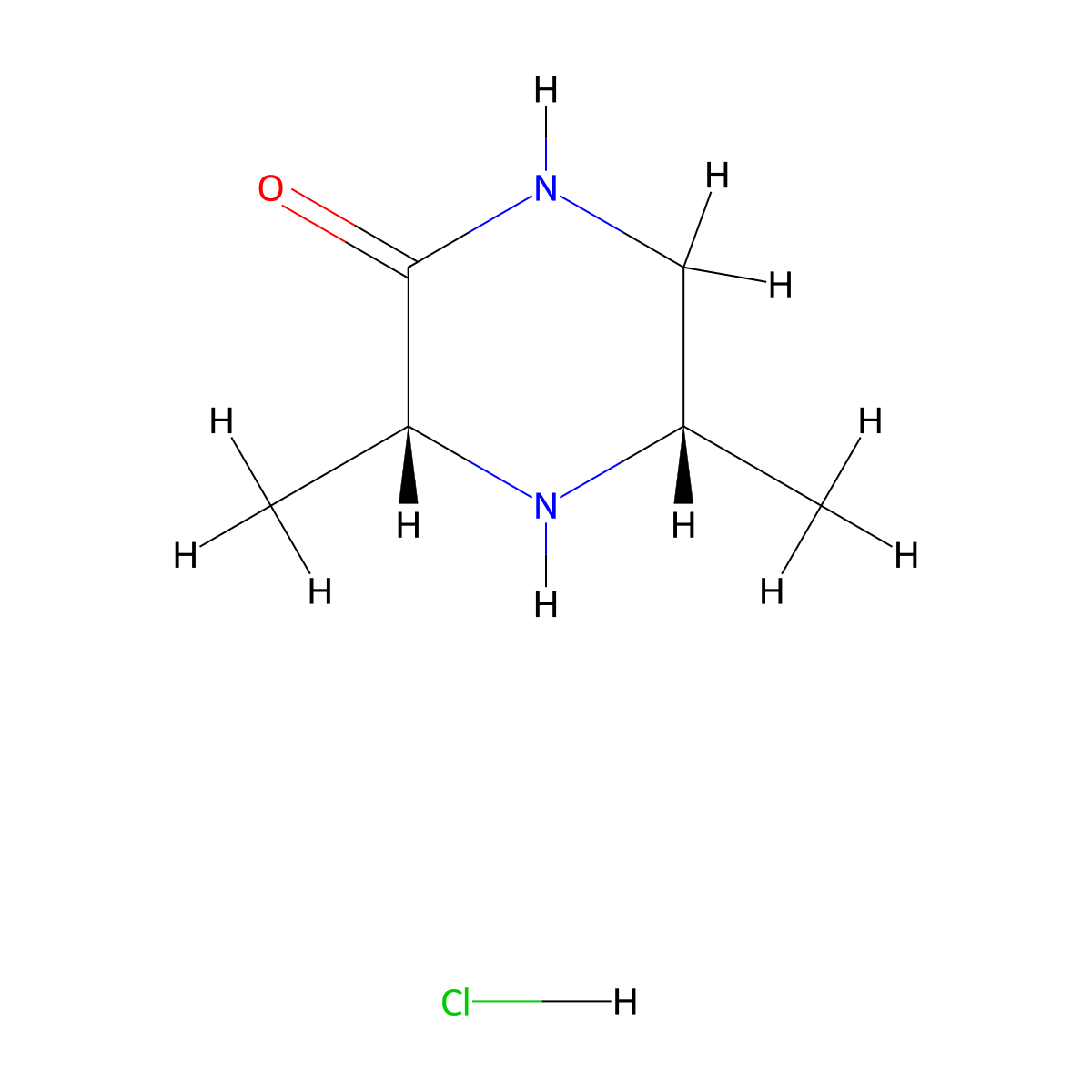 (3R,5S)-3,5-dimethylpiperazin-2-one;hydrochloride molecular structure, CAS 2920188-28-7