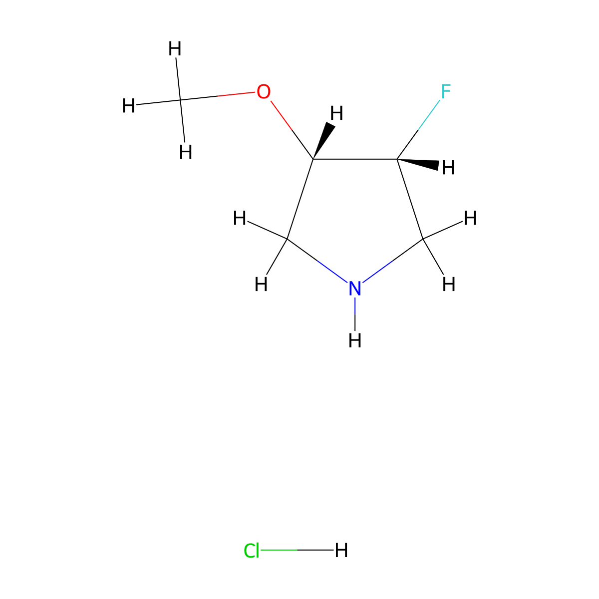 (3R,4S)-3-fluoro-4-methoxy-pyrrolidine;hydrochloride molecular structure, CAS 2920198-23-6