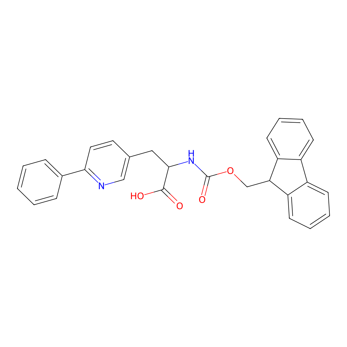 (S)-2-((((9H-Fluoren-9-yl)methoxy)carbonyl)amino)-3-(6-phenylpyridin-3-yl)propanoic acid molecular structure, CAS 2920198-50-9